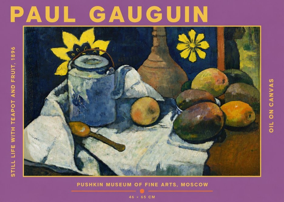 Paul Gauguin Still Life with Teapot and Fruit, 1896 No4 - Plakát