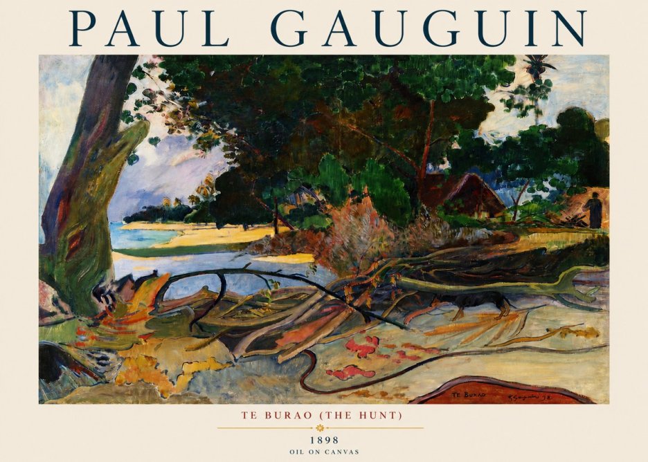 Paul Gauguin Te Burao (the Hunt) No3 - Plakát