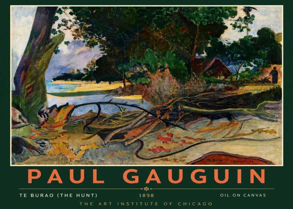 Paul Gauguin Te Burao (the Hunt) No4 - Plakát