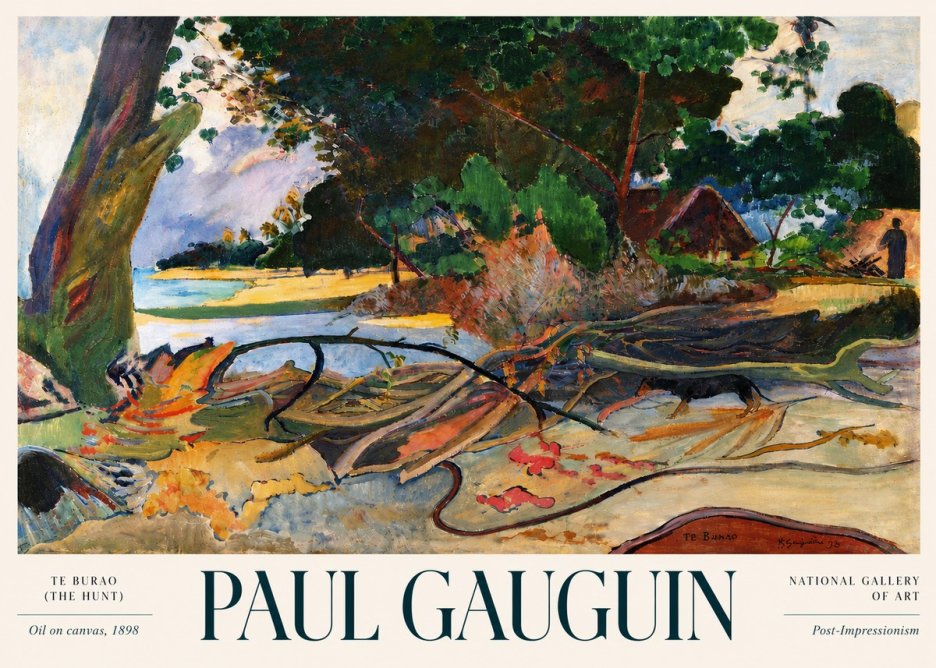 Paul Gauguin Te Burao (the Hunt) No5 - Plakát