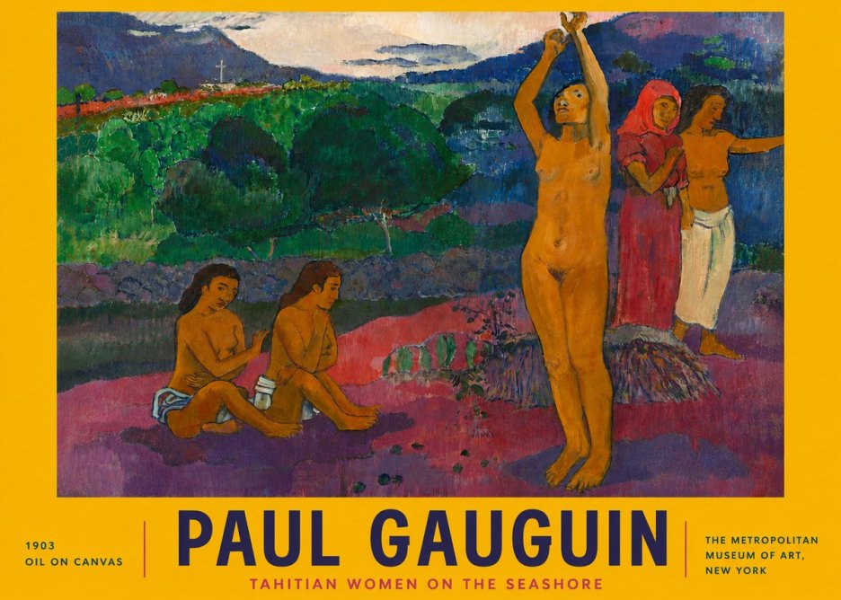 Paul Gauguin Tahitian Women on the Seashore No4 - Plakát