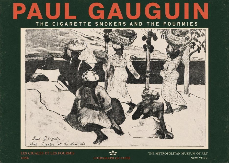Paul Gauguin The Cigarette Smokers and the Fourmies No4 - Plakát