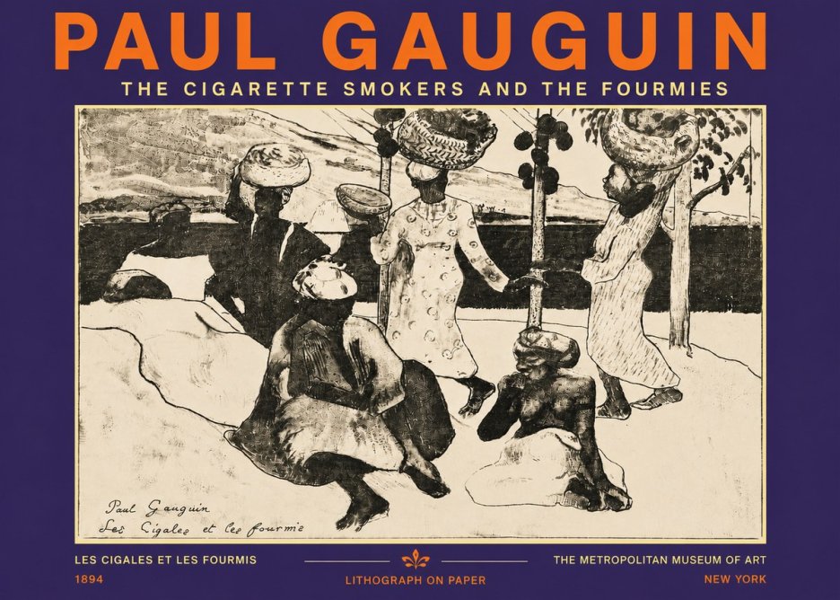 Paul Gauguin The Cigarette Smokers and the Fourmies No5 - Plakát