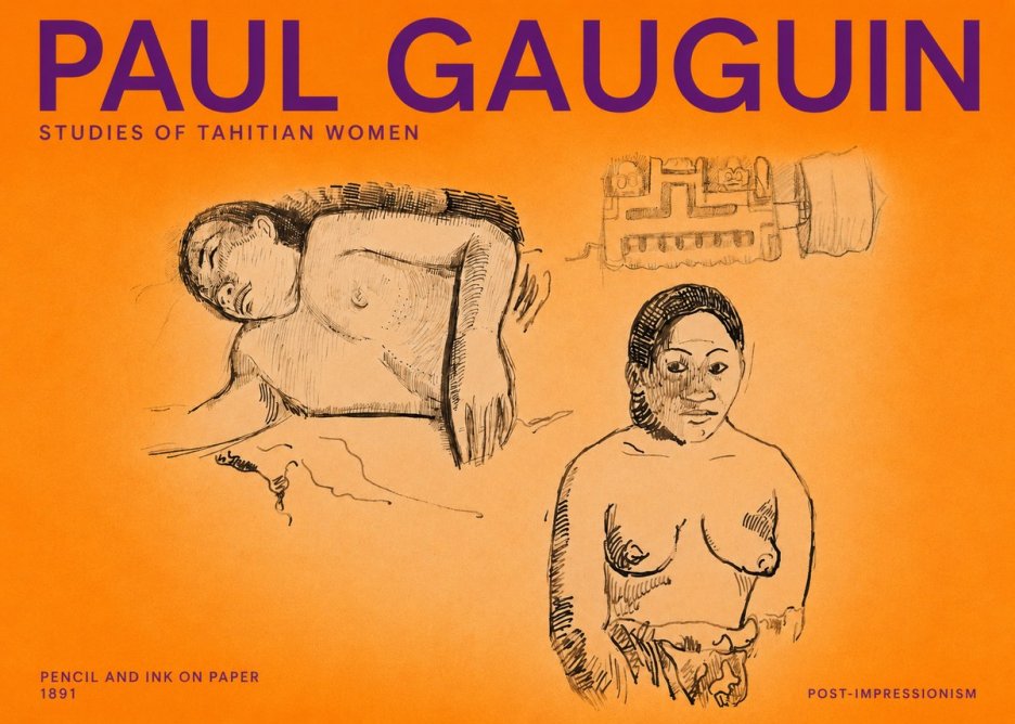 Paul Gauguin Studies of Tahitian Women No2 - Plakát