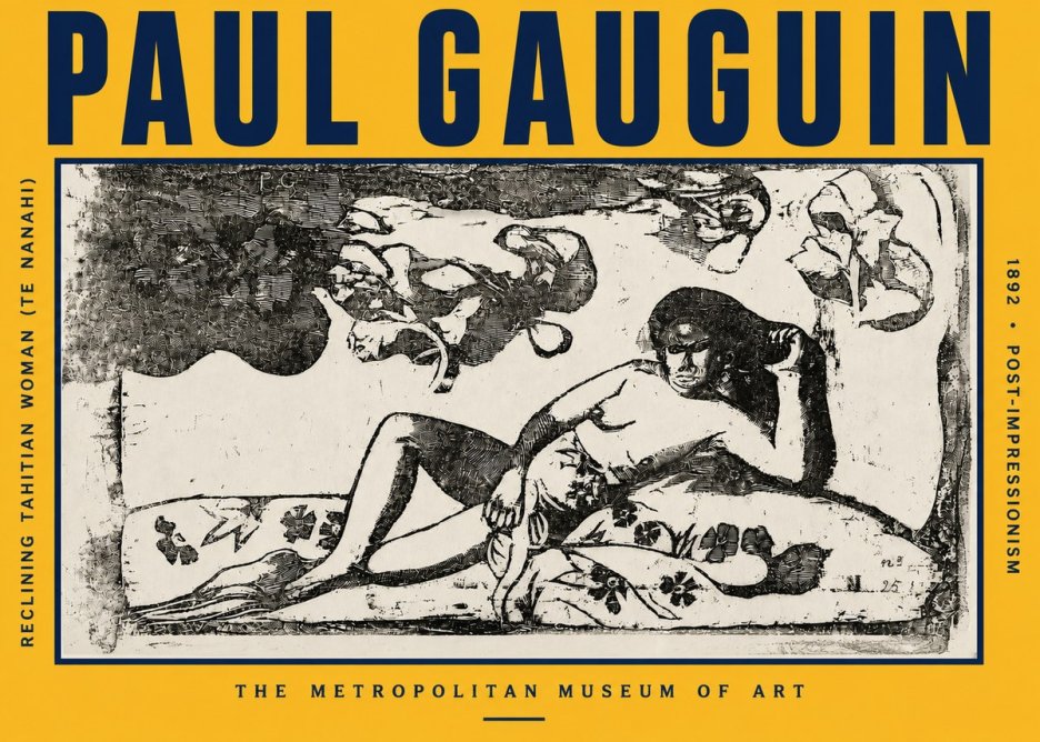 Paul Gauguin Reclining Tahitian Woman (Te Nanahi) No5 - Plakát