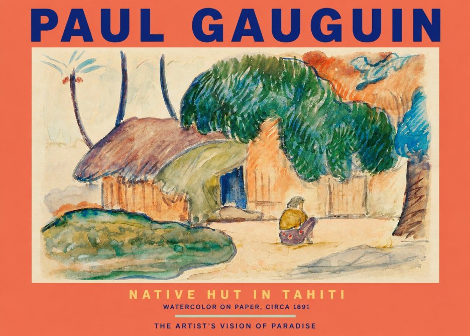 Paul Gauguin Native Hut in Tahiti No2 - Plakát