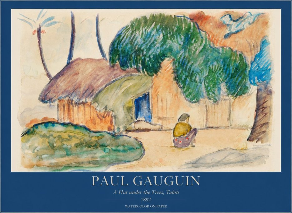 Paul Gauguin Native Hut in Tahiti No6 - Plakát