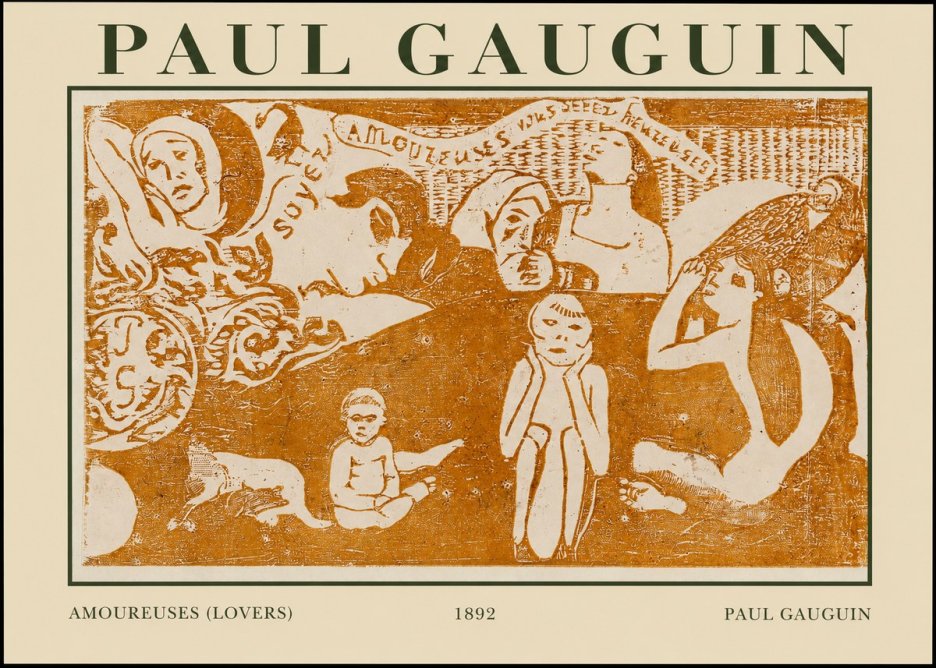 Paul Gauguin Amoureuses (Lovers) No1 - Plakát