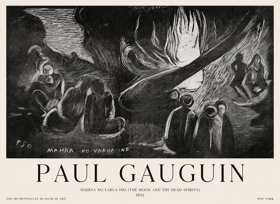 Paul Gauguin Mahina No Varua Ino (the Moon and the Dead Spirits) No1 - Plakát