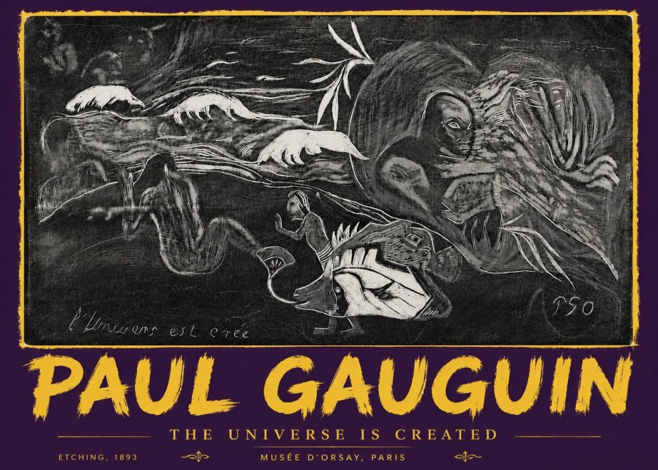 Paul Gauguin The Universe Is Created I No5 - Plakát