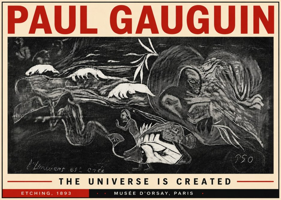 Paul Gauguin The Universe Is Created I No6 - Plakát