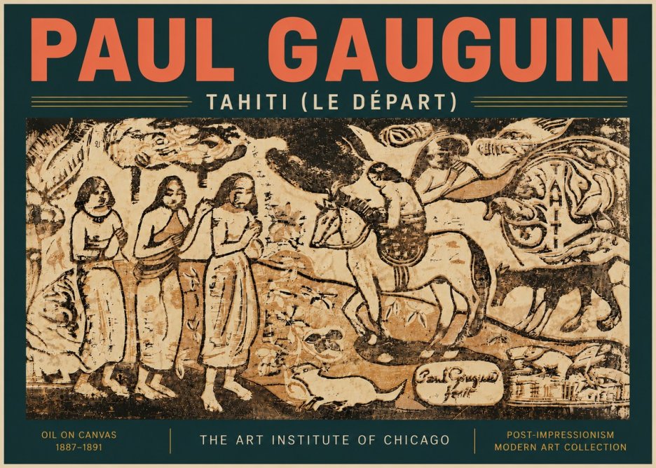 Paul Gauguin Tahitian Scene (Ia Orana Maria) No6 - Plakát