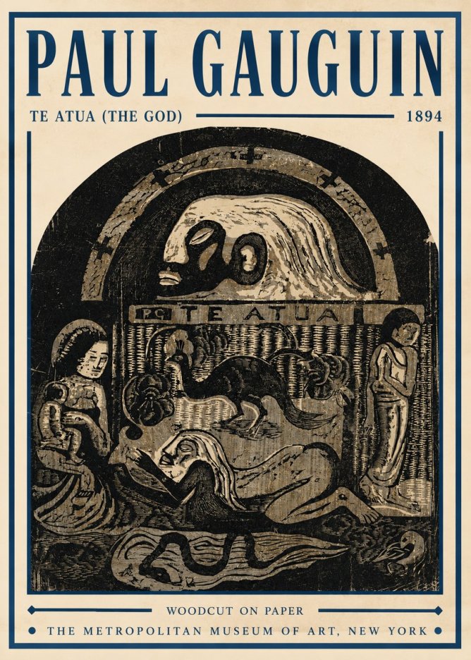 Paul Gauguin Te Atua (the God) No5 - Plakát