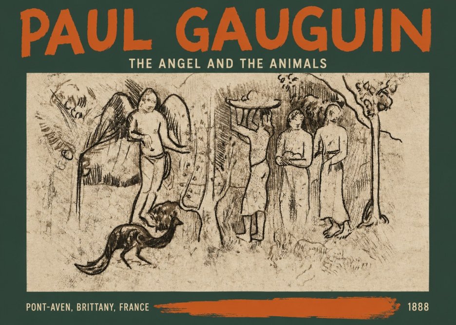 Paul Gauguin The Angel and the Animals No2 - Plakát
