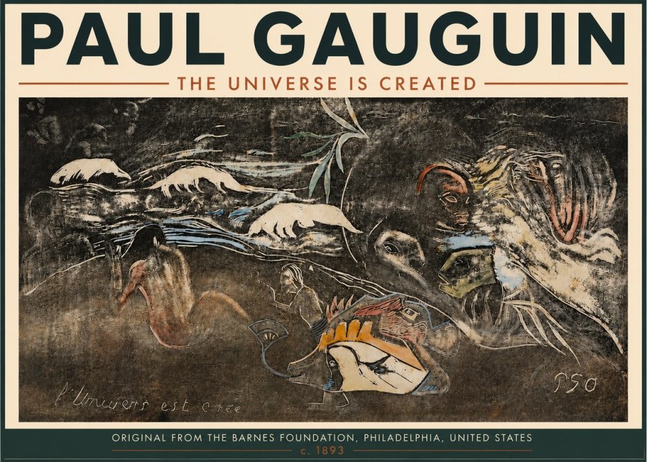 Paul Gauguin The Universe Is Created II No4 - Plakát