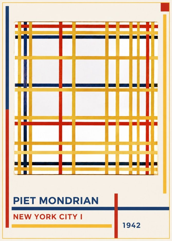 Piet Mondrian New York City I No1 - Plakát