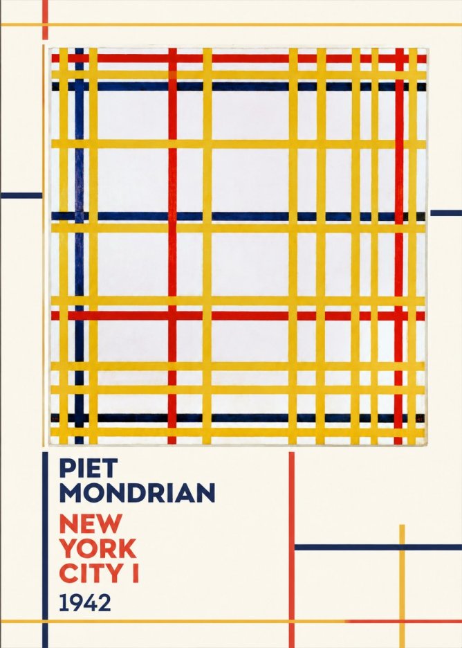 Piet Mondrian New York City I No2 - Plakát