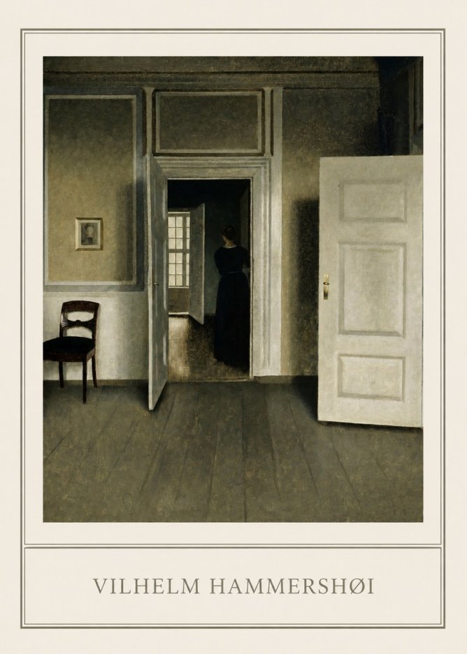 Vilhelm Hammershøi Interior with a Woman Seen from the Back No1 - Plakát