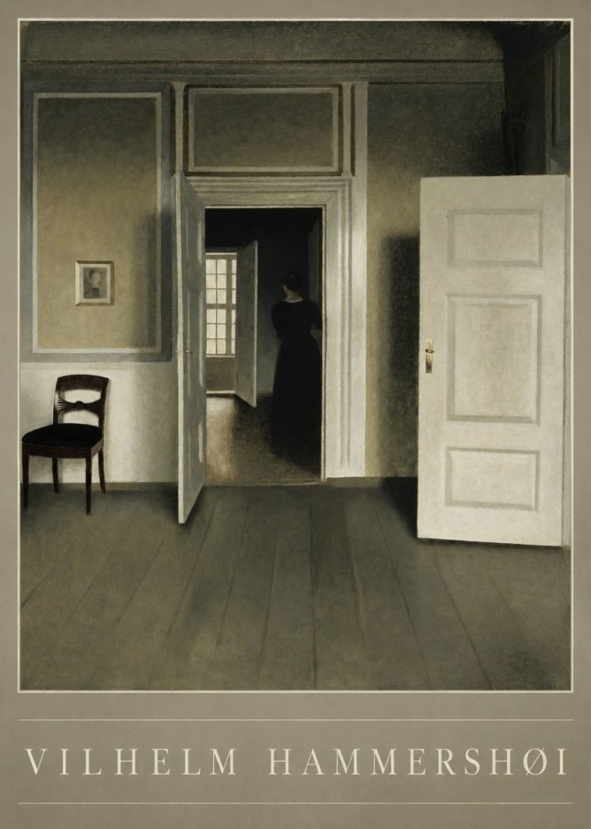 Vilhelm Hammershøi Interior with a Woman Seen from the Back No3 - Plakát