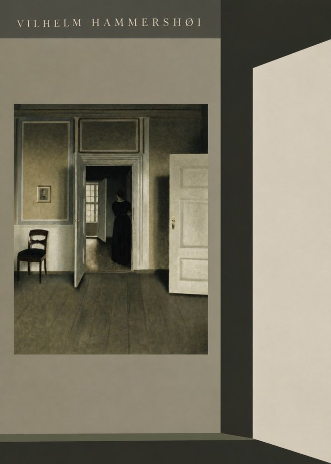 Vilhelm Hammershøi Interior with a Woman Seen from the Back No6 - Plakát