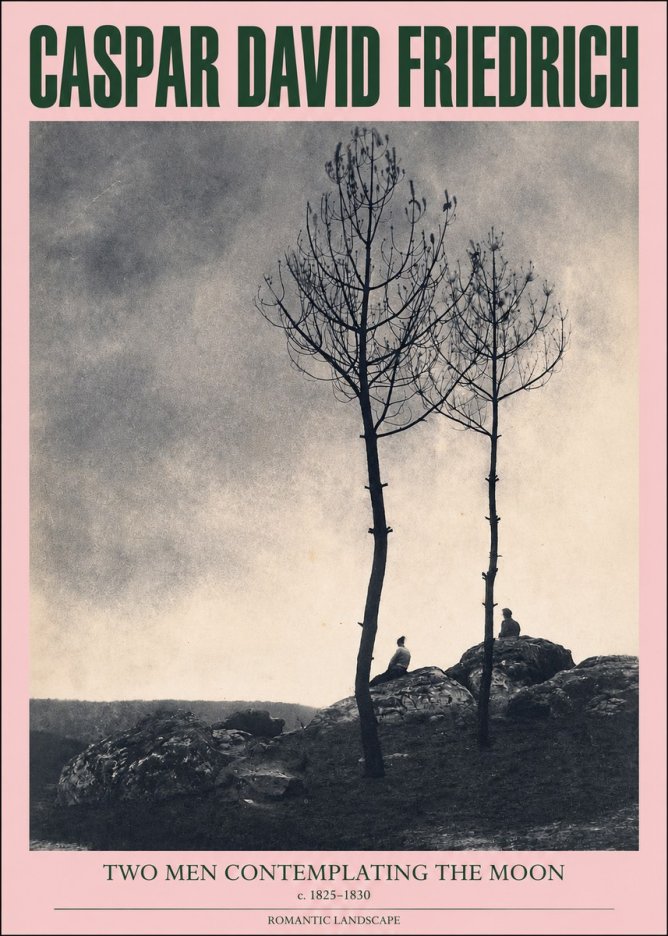 Caspar David Friedrich Two Men Contemplating the Moon III No2 - Plakát