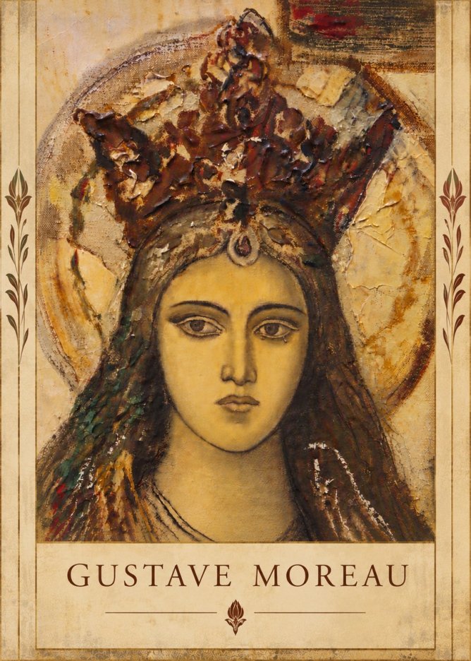 Gustave Moreau Head of a Woman with a Tiara No6 - Plakát