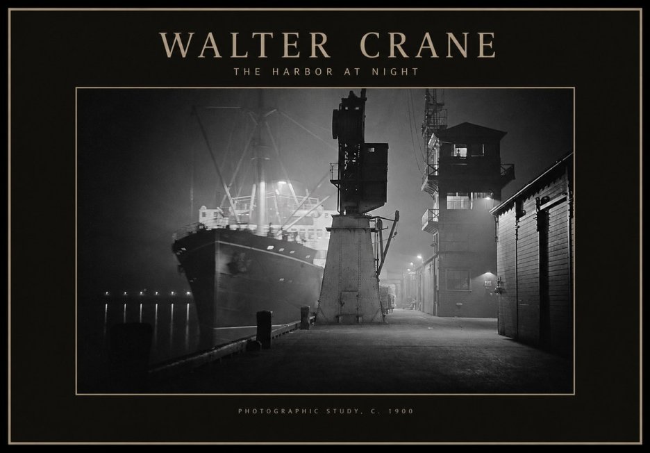 Walter Crane The Harbor at Night No1 - Plakát