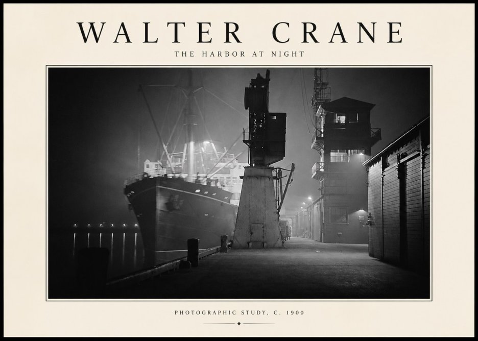 Walter Crane The Harbor at Night No2 - Plakát