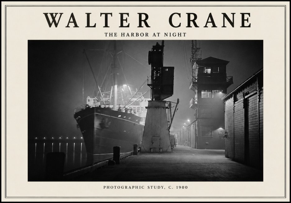 Walter Crane The Harbor at Night No5 - Plakát