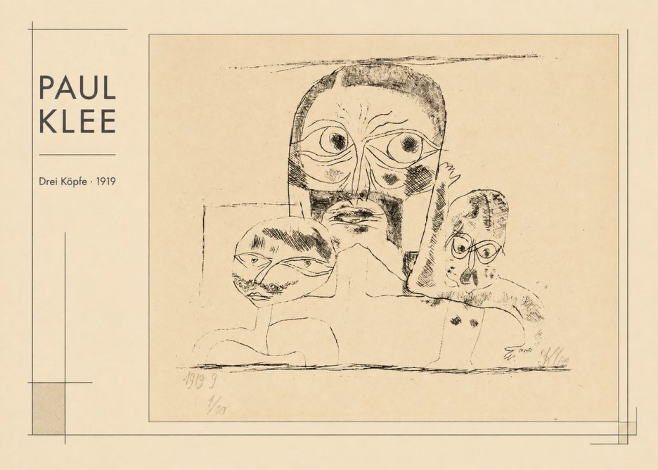 Paul Klee Drei Köpfe No1 - Plakát