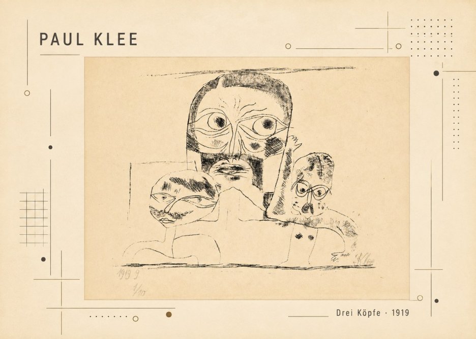 Paul Klee Drei Köpfe No2 - Plakát