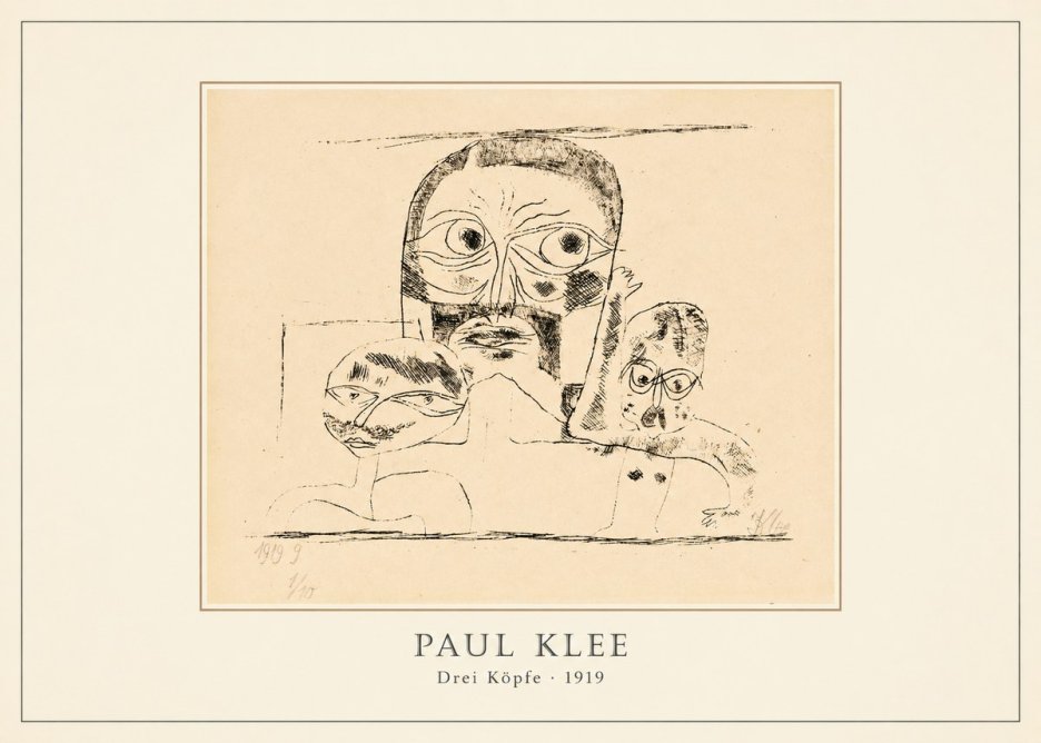 Paul Klee Drei Köpfe No3 - Plakát