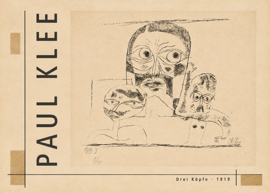 Paul Klee Drei Köpfe No4 - Plakát