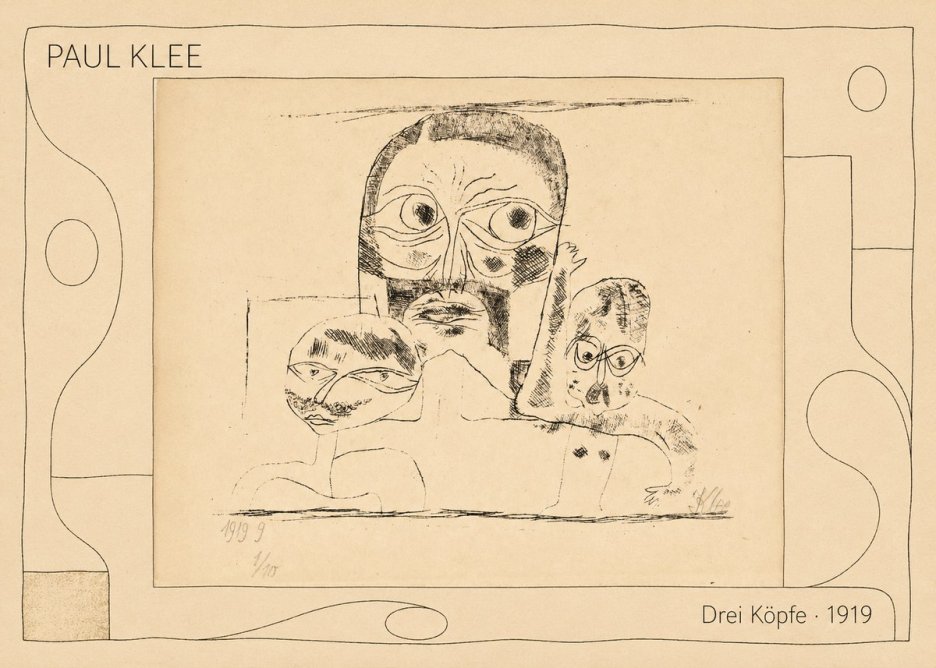 Paul Klee Drei Köpfe No5 - Plakát