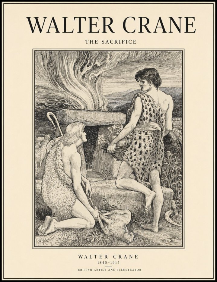 Walter Crane The Sacrifice No1 - Plakát