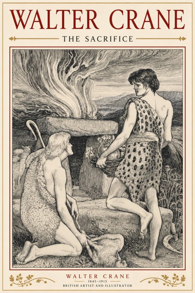 Walter Crane The Sacrifice No3 - Plakát