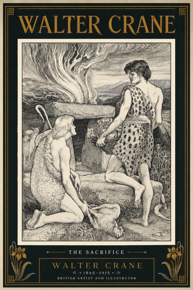 Walter Crane The Sacrifice No4 - Plakát