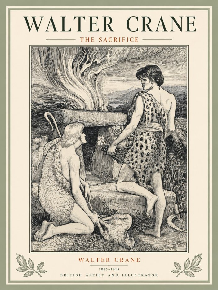 Walter Crane The Sacrifice No5 - Plakát