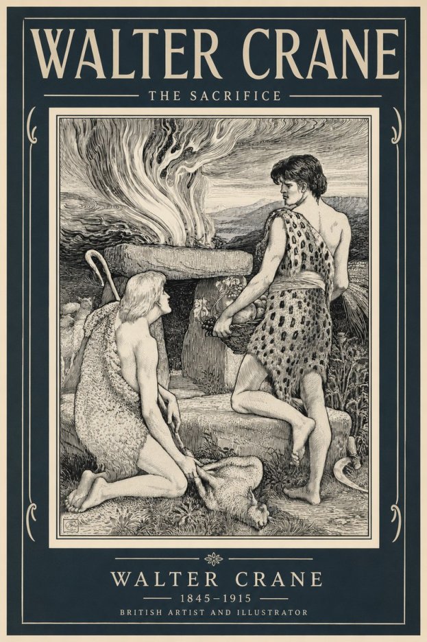 Walter Crane The Sacrifice No6 - Plakát