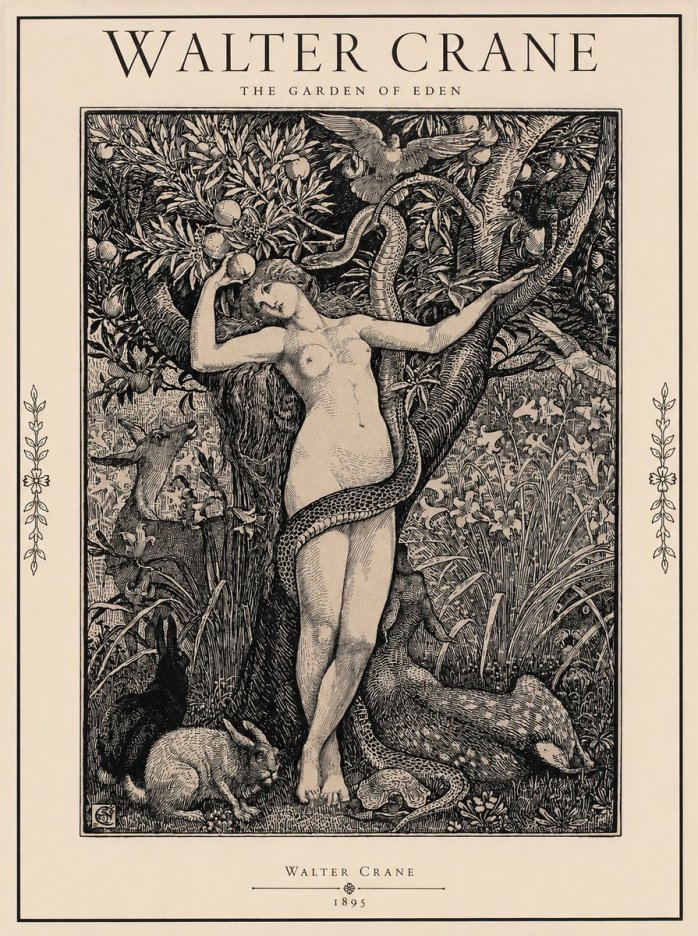 Walter Crane The Garden of Eden No1 - Plakát