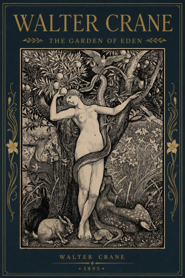 Walter Crane The Garden of Eden No6 - Plakát
