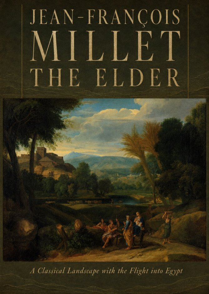 Jean-François Millet A Classical Landscape with the Flight into Egypt No6 - Plakát
