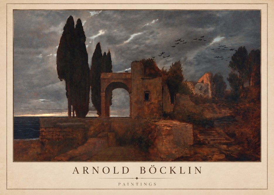 Arnold Böcklin Villa by the Sea I No3 - Plakát