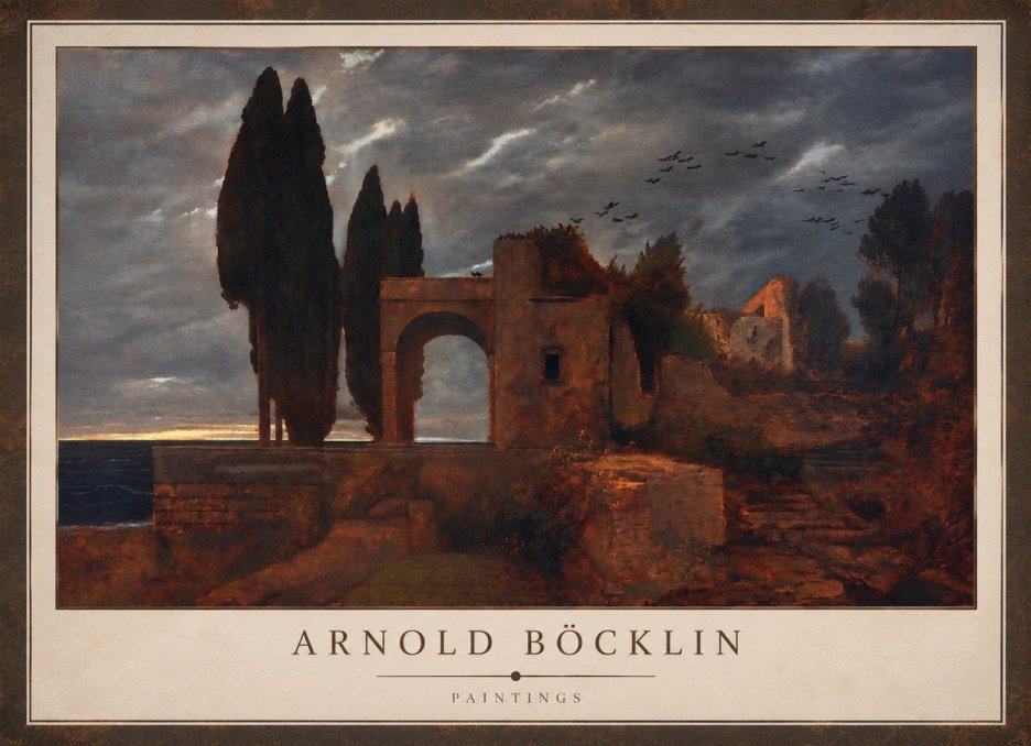 Arnold Böcklin Villa by the Sea I No4 - Plakát