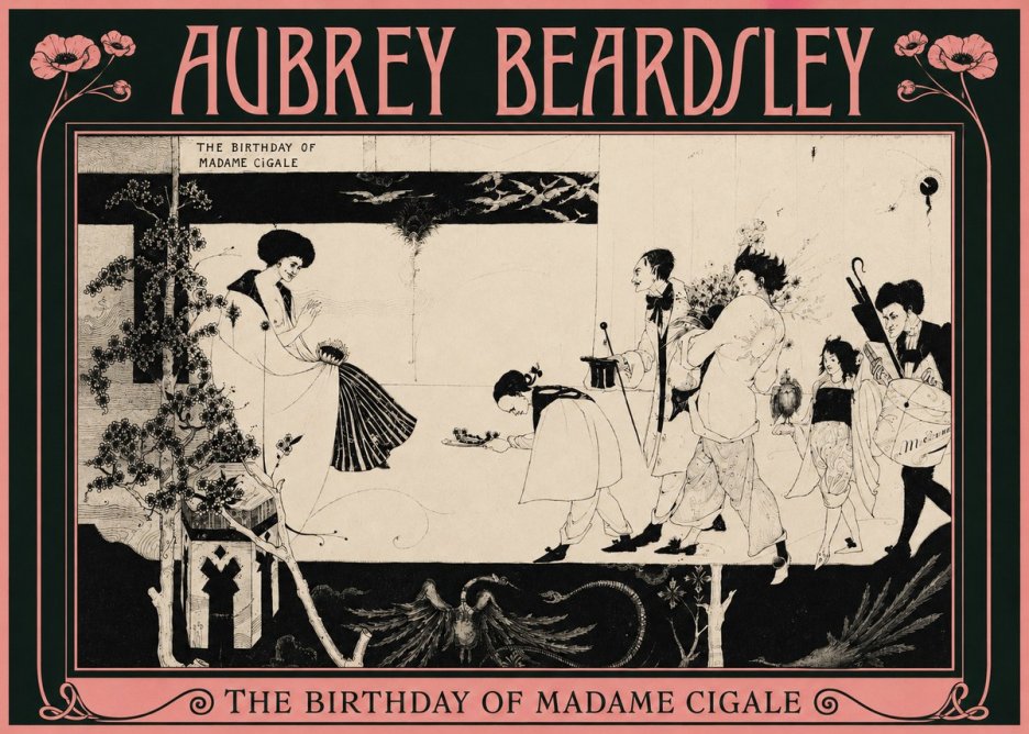 Aubrey Beardsley The Birthday of Madame Cigale No2 - Plakát