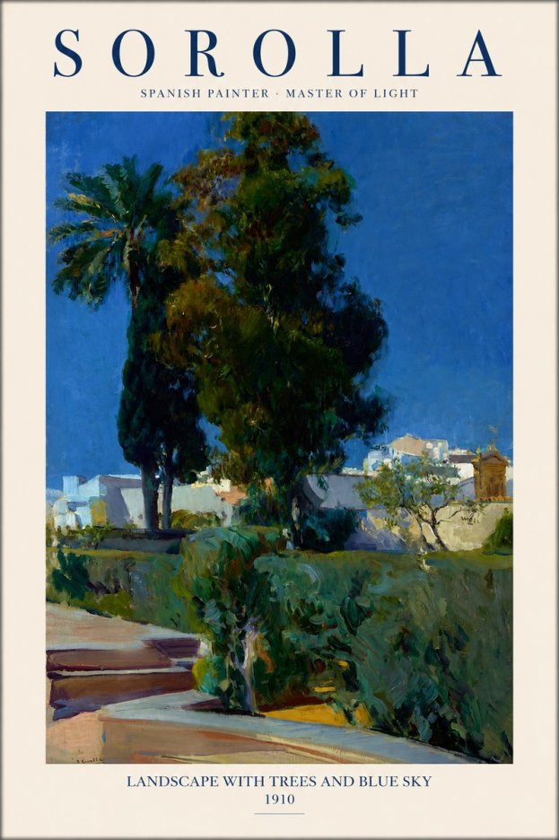 Sorolla Landscape with Trees and Blue Sky No1 - Plakát