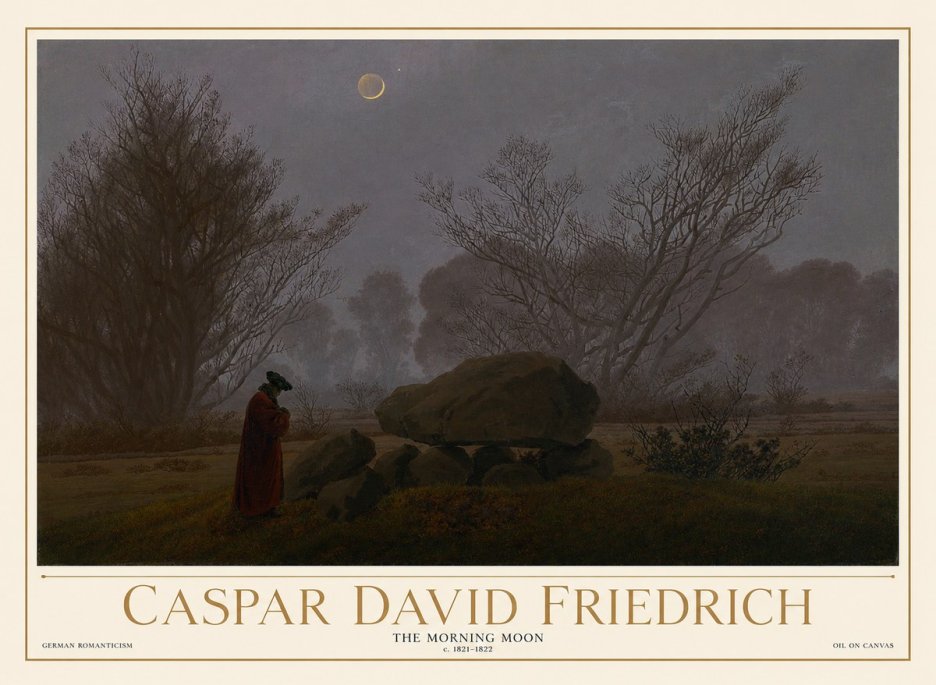 Caspar David Friedrich The Morning Moon No1 - Plakát