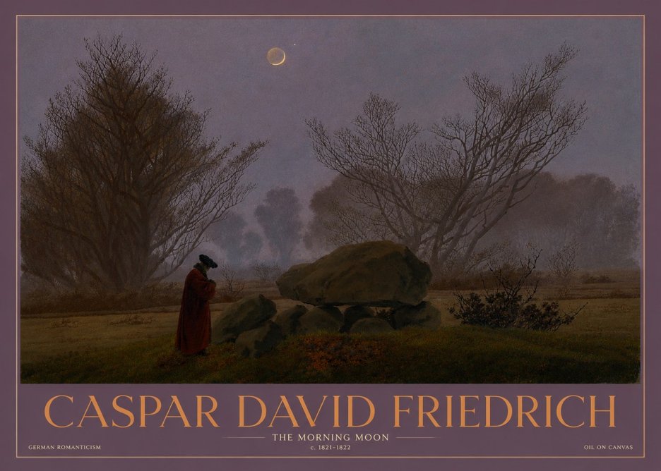 Caspar David Friedrich The Morning Moon No3 - Plakát