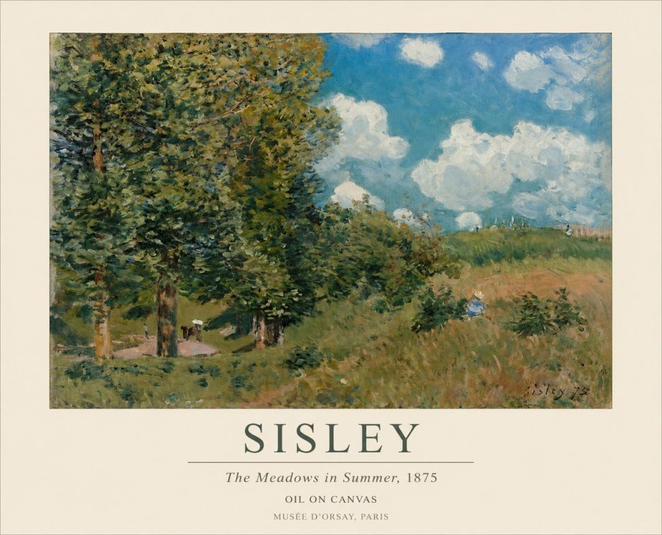 Sisley The Meadows in Summer, 1875 No1 - Plakát