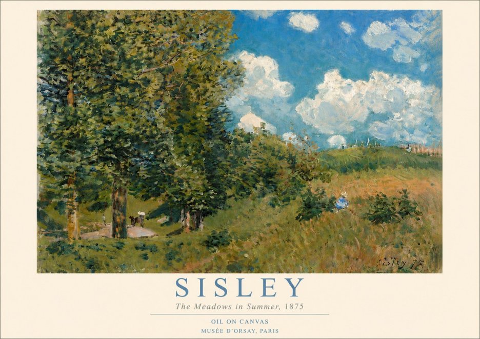 Sisley The Meadows in Summer, 1875 No3 - Plakát